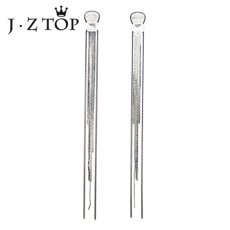 JZTOP Bohemia Crystal Tassel Dangle Earring Woman Exaggeration Silver Color Long Wedding Drop Earrings Female Statement Jewelry
JZTOP Bohemia Crystal Tassel Dangle Earring Woman Exaggeration Silver Color Long Wedding Drop Earrings Female Statement Jewelry