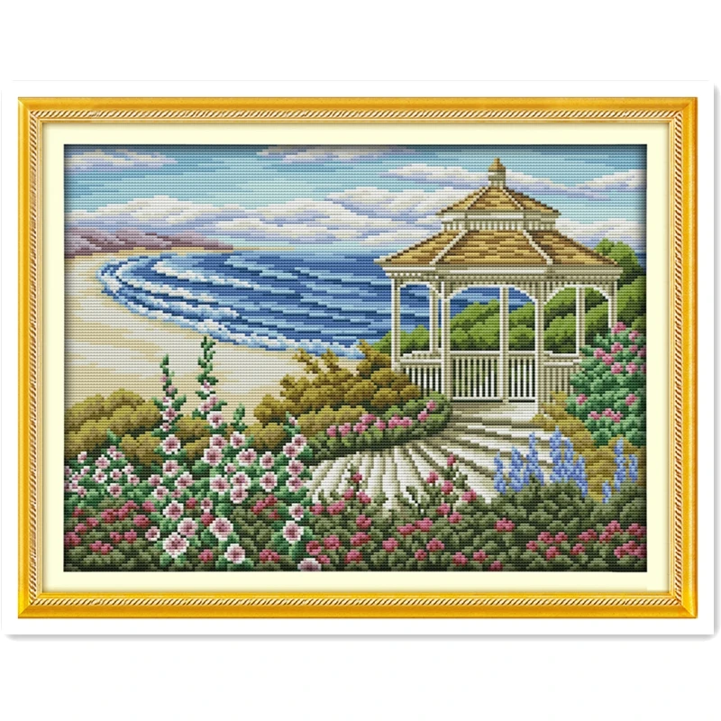 The Seaside Observation Deck Embroidery Cross Set DMC Cross Stitch Fabric Chinese Counted Cross Stitch Patterns Kit Needlework 
The Seaside Observation Deck Embroidery Cross Set DMC Cross Stitch Fabric Chinese Counted Cross Stitch Patterns Kit Needlework