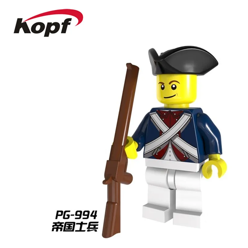 PG8035 PG991 PG992 PG993 PG994 PG995 PG996 PG997 PG998 Imperial Royal Guards With Gun Bricks Action Assemble Building Blocks Collection Toys for children