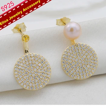 Fashion Circle Stud Earrings Fittings S925 Sterling Silver Pearl Earrings Components Women DIY Earrings Settings 3Pairs/Lot
Fashion Circle Stud Earrings Fittings S925 Sterling Silver Pearl Earrings Components Women DIY Earrings Settings 3Pairs/Lot