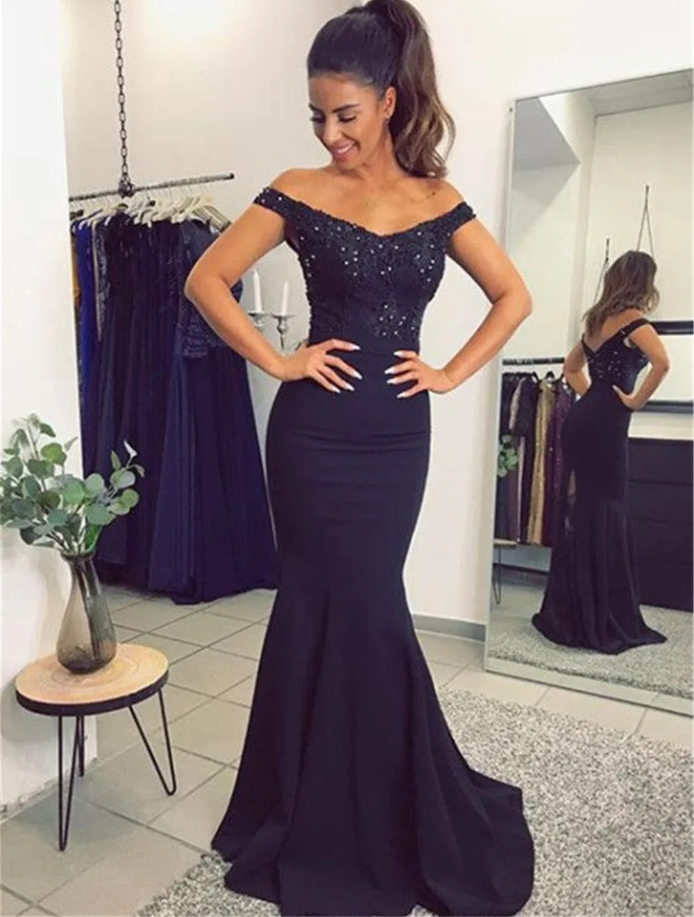 Black Mermaid Evening Dress 2019 Boat Neck Off The Shoulder Satin Long Party Dresses Cheap Wedding Guest Gown Robe De Soiree
Black Mermaid Evening Dress 2019 Boat Neck Off The Shoulder Satin Long Party Dresses Cheap Wedding Guest Gown Robe De Soiree