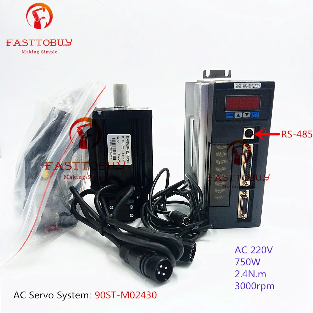 NEMA36 750w Servo Motor + Drive Kits 2.4Nm 1/3phase 220v 3000rpm 90mm 90ST-M02430 | Обустройство дома