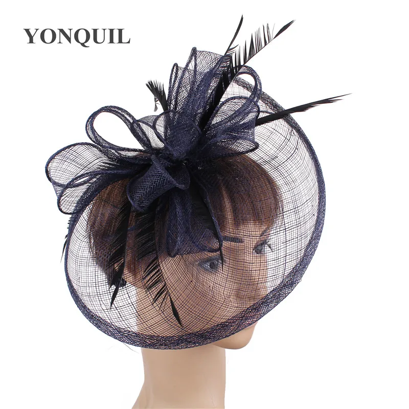 Vintage elegant navy blue fedora cap chapeau hat wedding fascinators feather loop headwear ladies female hair accessories SYF278
Vintage elegant navy blue fedora cap chapeau hat wedding fascinators feather loop headwear ladies female hair accessories SYF278