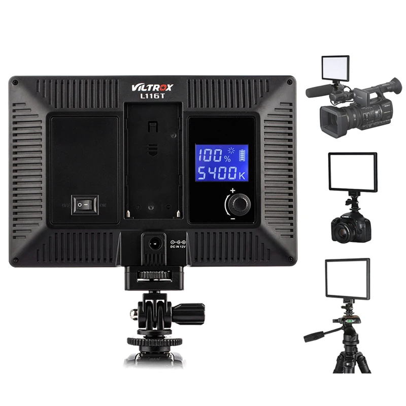 Viltrox L116T Ultra Thin LED Video Light Panel 3300-5600K Bi-Color & Dimmable 15W for DSLR Camera DV Camcorder
Viltrox L116T Ultra Thin LED Video Light Panel 3300-5600K Bi-Color & Dimmable 15W for DSLR Camera DV Camcorder