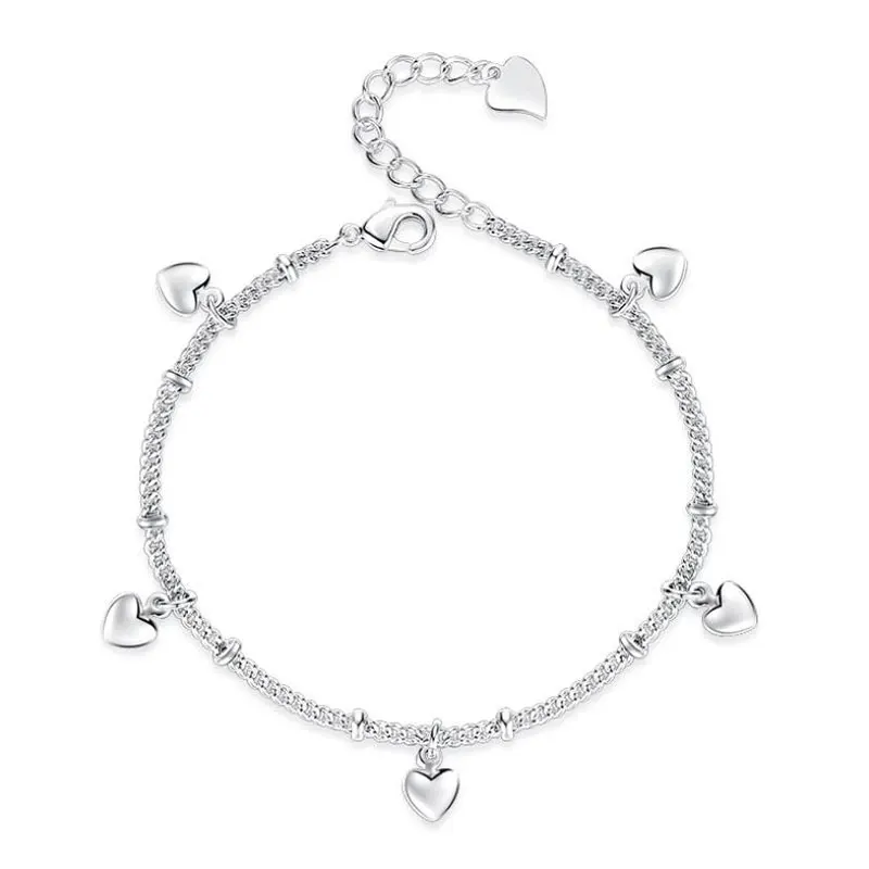 anenjery 925 Sterling Silver Bracelets For Women Lucky Love Heart Silver Chain Bracelet pulseira Gift Wedding Jewelry S-B164
anenjery 925 Sterling Silver Bracelets For Women Lucky Love Heart Silver Chain Bracelet pulseira Gift Wedding Jewelry S-B164
