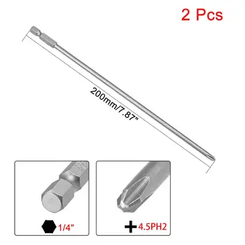 UXCELL New 2pcs 1/4-Inch Hex Shank 6PH2 4.5PH1 4.5PH2 Phillips Magnetic Screw Driver S2 Screwdriver Bits 200mm Length
UXCELL New 2pcs 1/4-Inch Hex Shank 6PH2 4.5PH1 4.5PH2 Phillips Magnetic Screw Driver S2 Screwdriver Bits 200mm Length