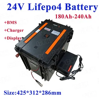 LiFepo4 24V 180Ah 200Ah 220Ah 240Ah lithium battery pack with BMS for 2000w camper caravan motorhome solar energy +20A Charger
LiFepo4 24V 180Ah 200Ah 220Ah 240Ah lithium battery pack with BMS for 2000w camper caravan motorhome solar energy +20A Charger
