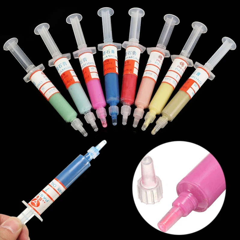 8pcs Diamond Polishing Lapping Paste Compound Syringes Set 5 Gram 0.5 - 10Micron Suitable For Use On Jewellery & Gemstone