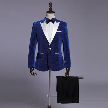 Men's shiny blue black red silver suit wedding groom groomsmen dress men's business gentleman suit men's suit two-piece 
Men's shiny blue black red silver suit wedding groom groomsmen dress men's business gentleman suit men's suit two-piece