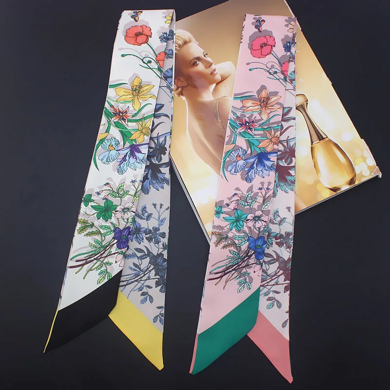 YILIAN Brand Spring/summer Silk Twill Skinny Scarves Floral Print Bag Handle Small Ribbon Long Scarf Headband T359
YILIAN Brand Spring/summer Silk Twill Skinny Scarves Floral Print Bag Handle Small Ribbon Long Scarf Headband T359