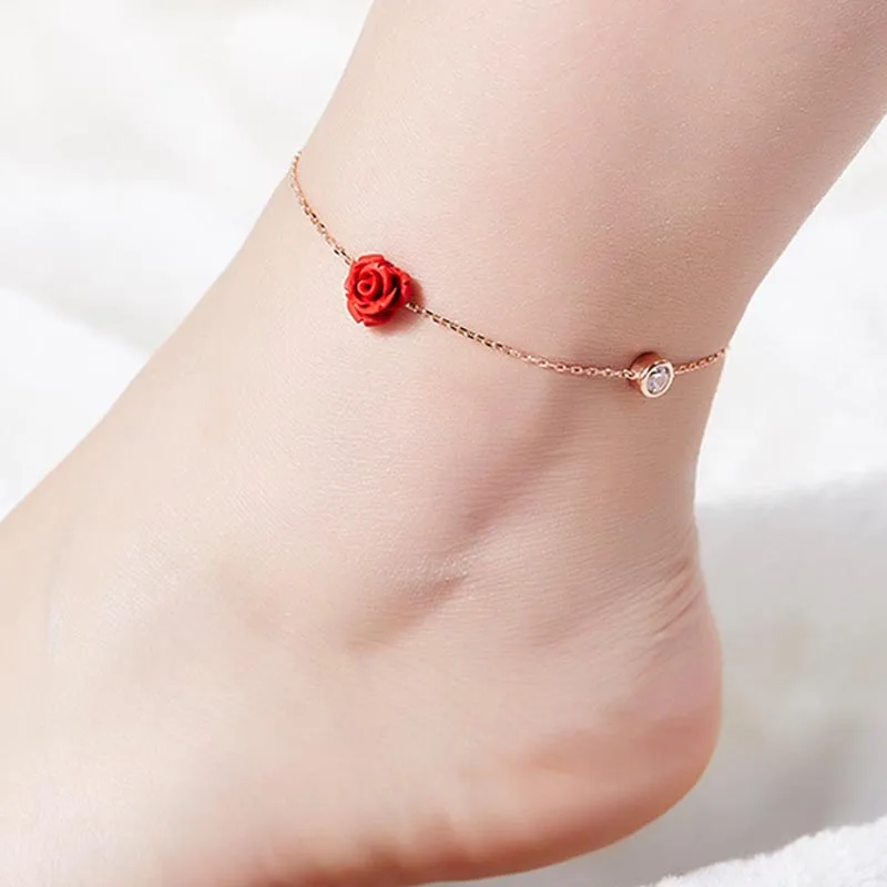 Red Trees Brand Real 925 Sterling Silver Women Foot Bracelet Fine Jewelry Fashion Red Rose Ankle Bracelet Silver Drop Shipping
Red Trees Brand Real 925 Sterling Silver Women Foot Bracelet Fine Jewelry Fashion Red Rose Ankle Bracelet Silver Drop Shipping