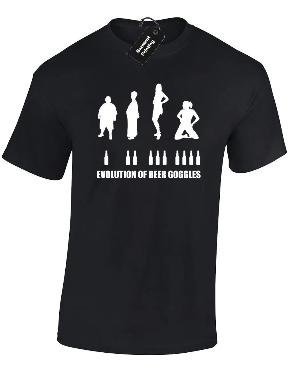EVOLUTION OF BEER GOGGLES Мужская футболка забавная шутка новый дизайн Подарок Идея летняя с