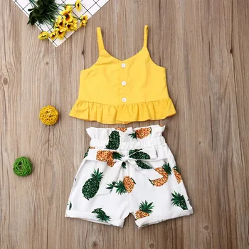Pudcoco Summer Toddler Baby Girl Clothes Ruffle Sling Tops Pineapple Print Short Pants 2Pcs Outfits Casual Clothes Summer
Pudcoco Summer Toddler Baby Girl Clothes Ruffle Sling Tops Pineapple Print Short Pants 2Pcs Outfits Casual Clothes Summer