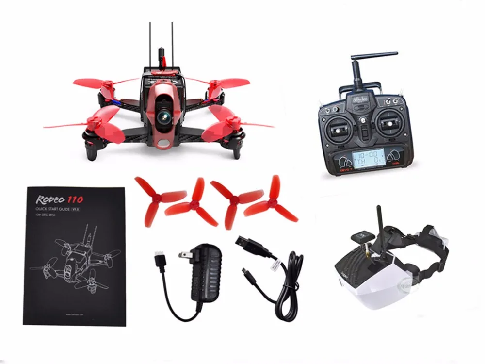 

Walkera Rodeo 110 110mm RC FPV Mini Quadcopter Racing Drone RTF BNF DEVO 7 DEVO 10 Transmitter 600TVL Camera Goggle2 Goggle4