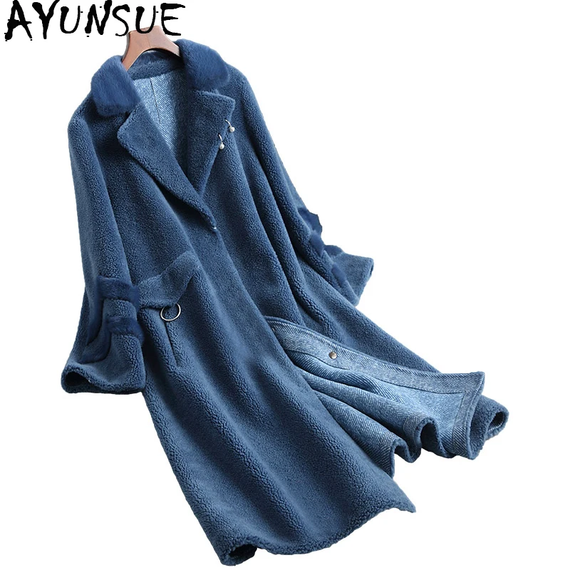 AYUNSUE 2019 Luxury Real Wool Fur Coat Female Long Lamb Fur Coats Warm Winter Jacket Women Natural Mink Fur Collar 18037 WYQ1795
AYUNSUE 2019 Luxury Real Wool Fur Coat Female Long Lamb Fur Coats Warm Winter Jacket Women Natural Mink Fur Collar 18037 WYQ1795