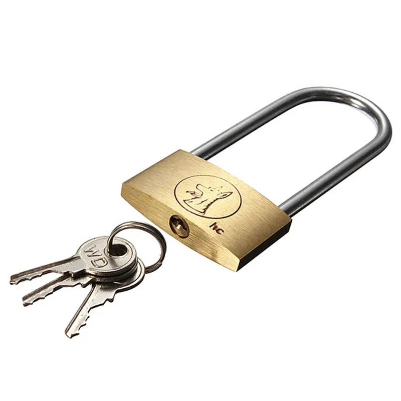 Brass Padlock Long Shackle Travel Luggage/Suitcase/Gate Lock Security 3 Keys Durable About 40x82x9mm
Brass Padlock Long Shackle Travel Luggage/Suitcase/Gate Lock Security 3 Keys Durable About 40x82x9mm