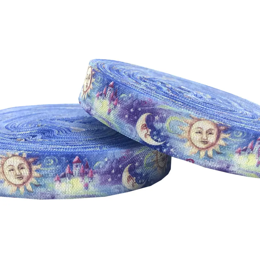 NEW 10Y 5/8"15mm cute smile moon and sun star Printed Fold Over Elastic FOE ribbon hairbow DIY Home decoration Sewing Accessoise
NEW 10Y 5/8"15mm cute smile moon and sun star Printed Fold Over Elastic FOE ribbon hairbow DIY Home decoration Sewing Accessoise