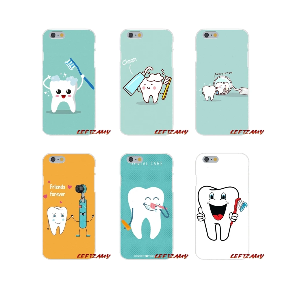 Cute Cartoon Dentist Dental Crowned Tooth Mobile Phone Cases For iPhone X XR XS MAX 4 4S 5 5S 5C SE 6 6S 7 8 Plus ipod touch | Мобильные