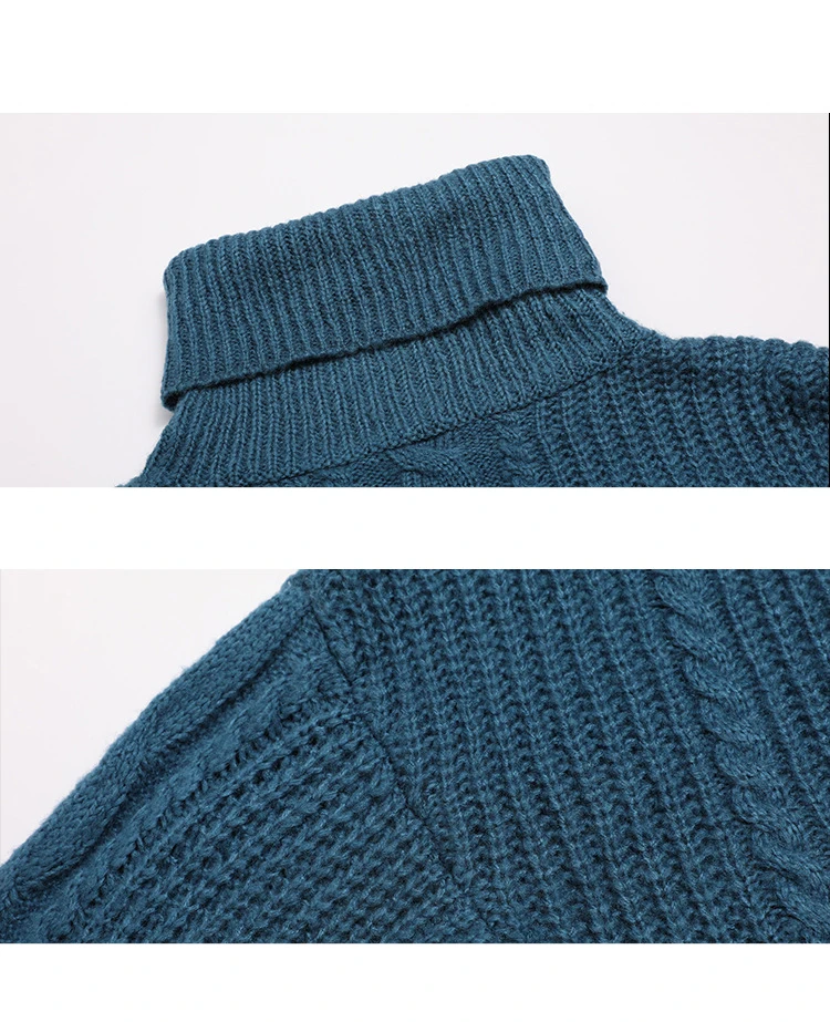 2018 autumn and winter new high-necked sweater size women's long and women's knitted sweater (17)