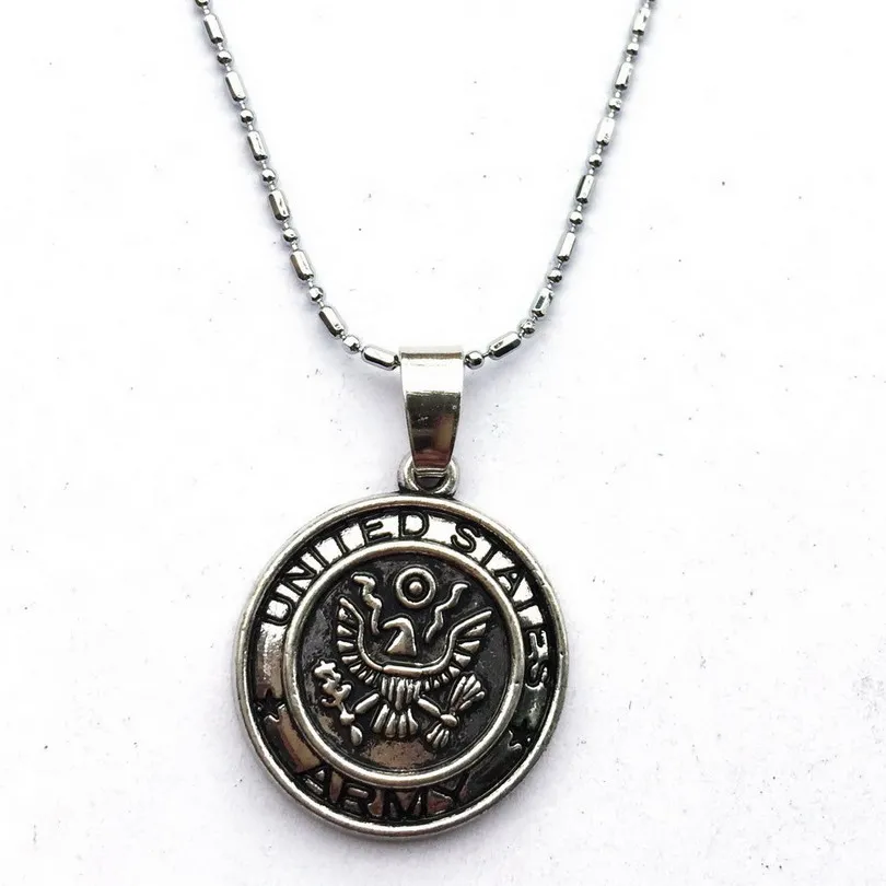 United States Army Symbol Charm Necklace - Tibet Silver US Army Eagle Veteran Military Soldiers Gift
United States Army Symbol Charm Necklace - Tibet Silver US Army Eagle Veteran Military Soldiers Gift