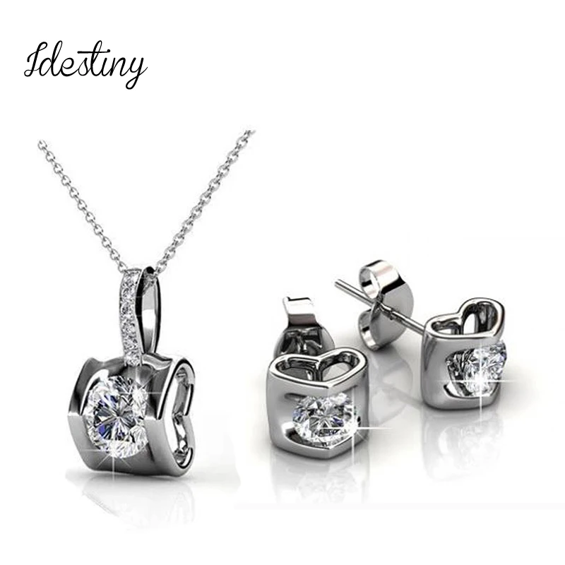 new arrival heart stud earrings and pendant white gold color plated cubic zirconia jewelry set for women best gift for women
new arrival heart stud earrings and pendant white gold color plated cubic zirconia jewelry set for women best gift for women