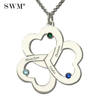 Costume Colar Sterling Silver 3 Names Necklaces Women's Trinket Flower Necklace Birth Stone Chain Triple Love Heart Pendants
Costume Colar Sterling Silver 3 Names Necklaces Women's Trinket Flower Necklace Birth Stone Chain Triple Love Heart Pendants
