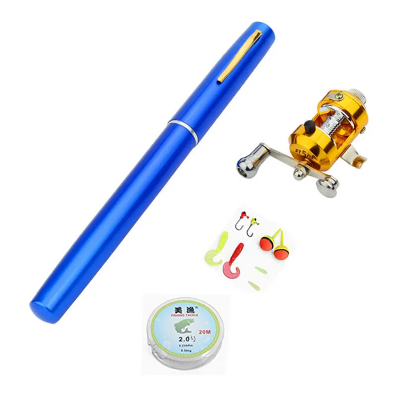 Mini Pocket Telescopic Fishing Pole Aluminum Alloy Pen Lightweight Portable Shape Folded Fishing Rods With Reel Pen fishing
Mini Pocket Telescopic Fishing Pole Aluminum Alloy Pen Lightweight Portable Shape Folded Fishing Rods With Reel Pen fishing