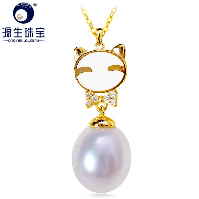 YS Silver Cute Cat Pendant 9-10mm Genuine Freshwater Pearl Pendant Necklace For Women
YS Silver Cute Cat Pendant 9-10mm Genuine Freshwater Pearl Pendant Necklace For Women