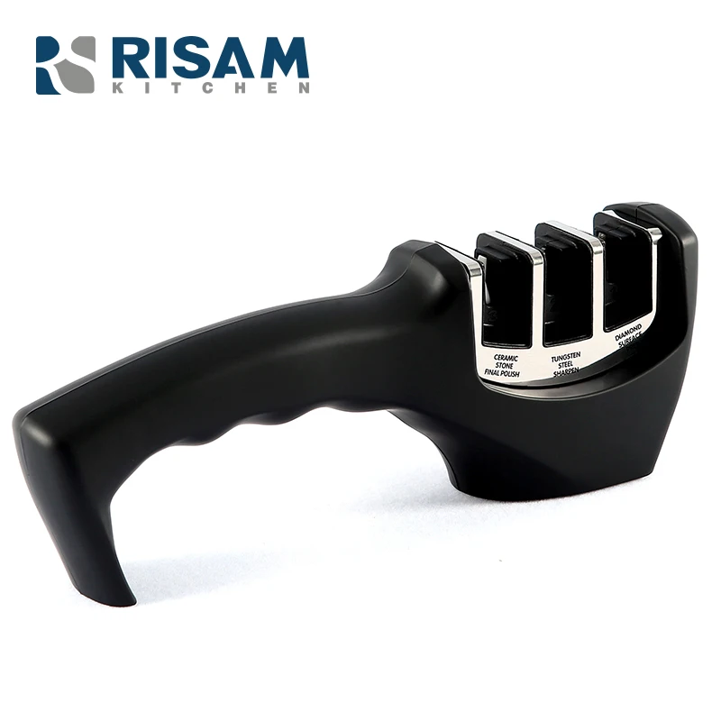 RISAM SHARP Diamond Stainless Steel 3 Stages Professional Knife Sharpener for Stainless Steel Knife and Ceramic Knife
RISAM SHARP Diamond Stainless Steel 3 Stages Professional Knife Sharpener for Stainless Steel Knife and Ceramic Knife