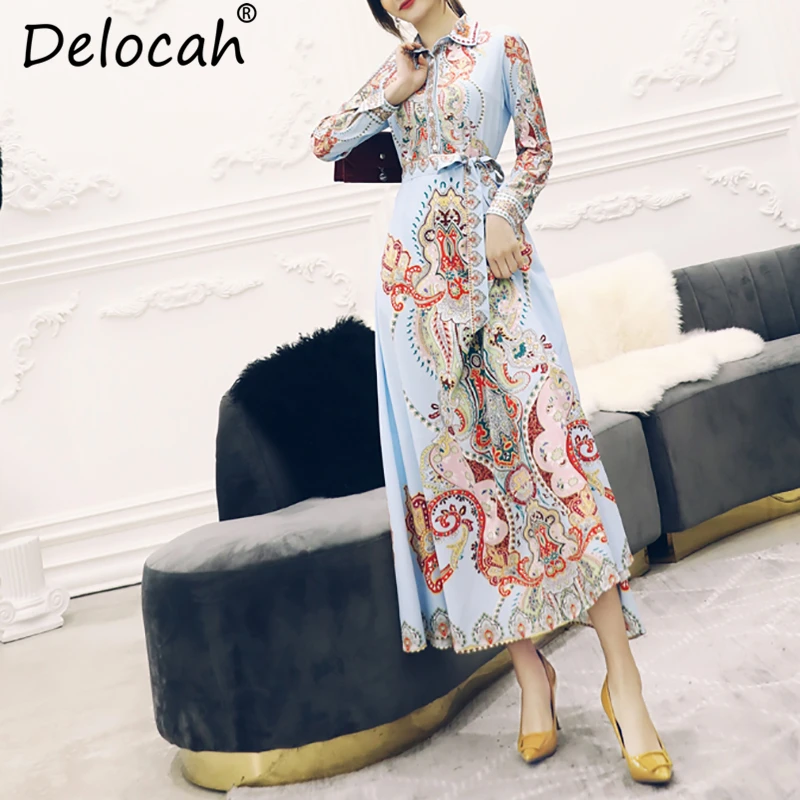 Delocah Autumn Women Dress Runway Fashion Designer Long Sleeve Gorgeous Beading Simple Sashes Vintage Printed SLim Dresses
Delocah Autumn Women Dress Runway Fashion Designer Long Sleeve Gorgeous Beading Simple Sashes Vintage Printed SLim Dresses