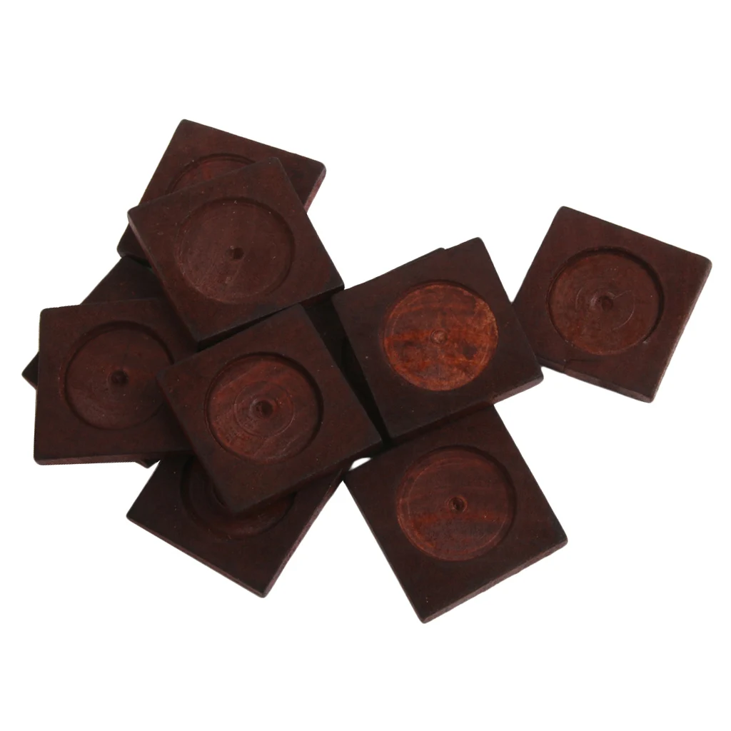 20pcs Vintage Square Wood Cameo Cabochon Setting Base Tray Pendants DIY Necklace Jewelry Making Accessories Findings 25mm