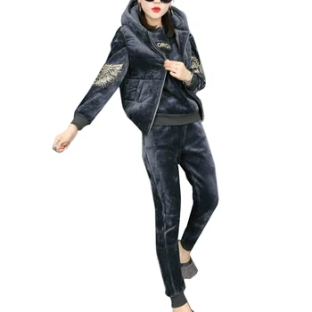 Plus size Suits Women Winter 3 Piece Sets Sporting Suit Ladies Casual Thickening Hooded Gold Velvet Tracksuit Fashion Pants Sets
Plus size Suits Women Winter 3 Piece Sets Sporting Suit Ladies Casual Thickening Hooded Gold Velvet Tracksuit Fashion Pants Sets