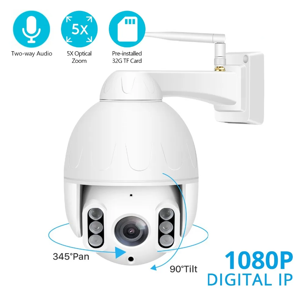 BESDER 50M Wi-Fi IP Camera PTZ Outdoor Waterproof IP66 Speed Dome IP Camera Two Way Audio SD card Motion Alarm Phone APP Onvif
BESDER 50M Wi-Fi IP Camera PTZ Outdoor Waterproof IP66 Speed Dome IP Camera Two Way Audio SD card Motion Alarm Phone APP Onvif