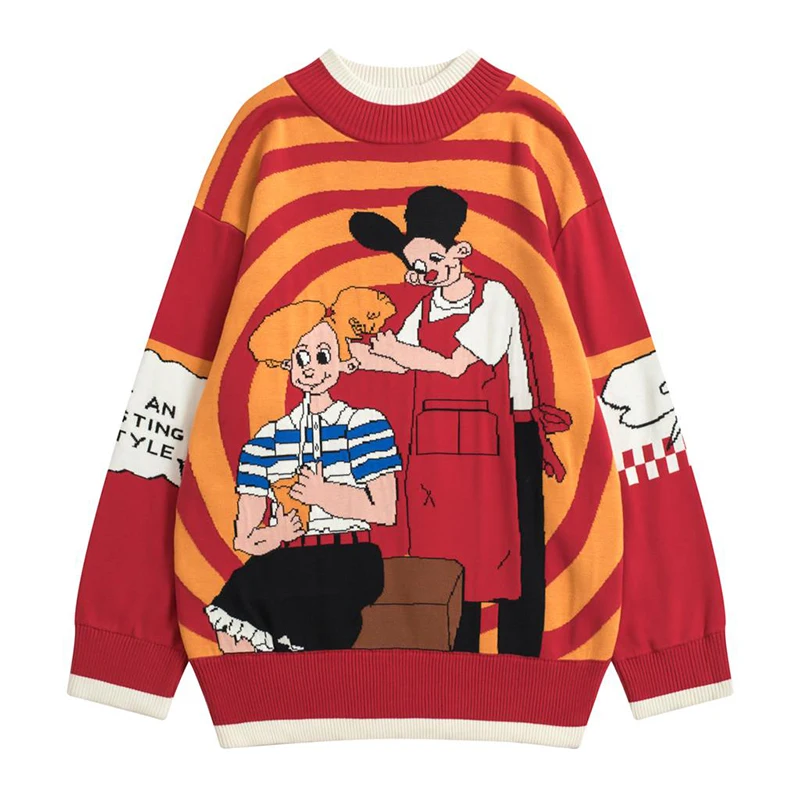 2019 Autumn New High Quality Retro Sweater O Collar Cartoon Letter Set Winter Women's Thick Sweater Shirt Red Sweater Knitting
2019 Autumn New High Quality Retro Sweater O Collar Cartoon Letter Set Winter Women's Thick Sweater Shirt Red Sweater Knitting