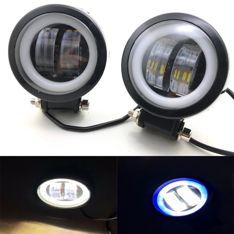 1 Pair Universal With CREE LED Motorcycle Spot Fog Light With Blue/White Angel Eye Lamp For Honda Suzuki Yamaha Triumph
1 Pair Universal With CREE LED Motorcycle Spot Fog Light With Blue/White Angel Eye Lamp For Honda Suzuki Yamaha Triumph