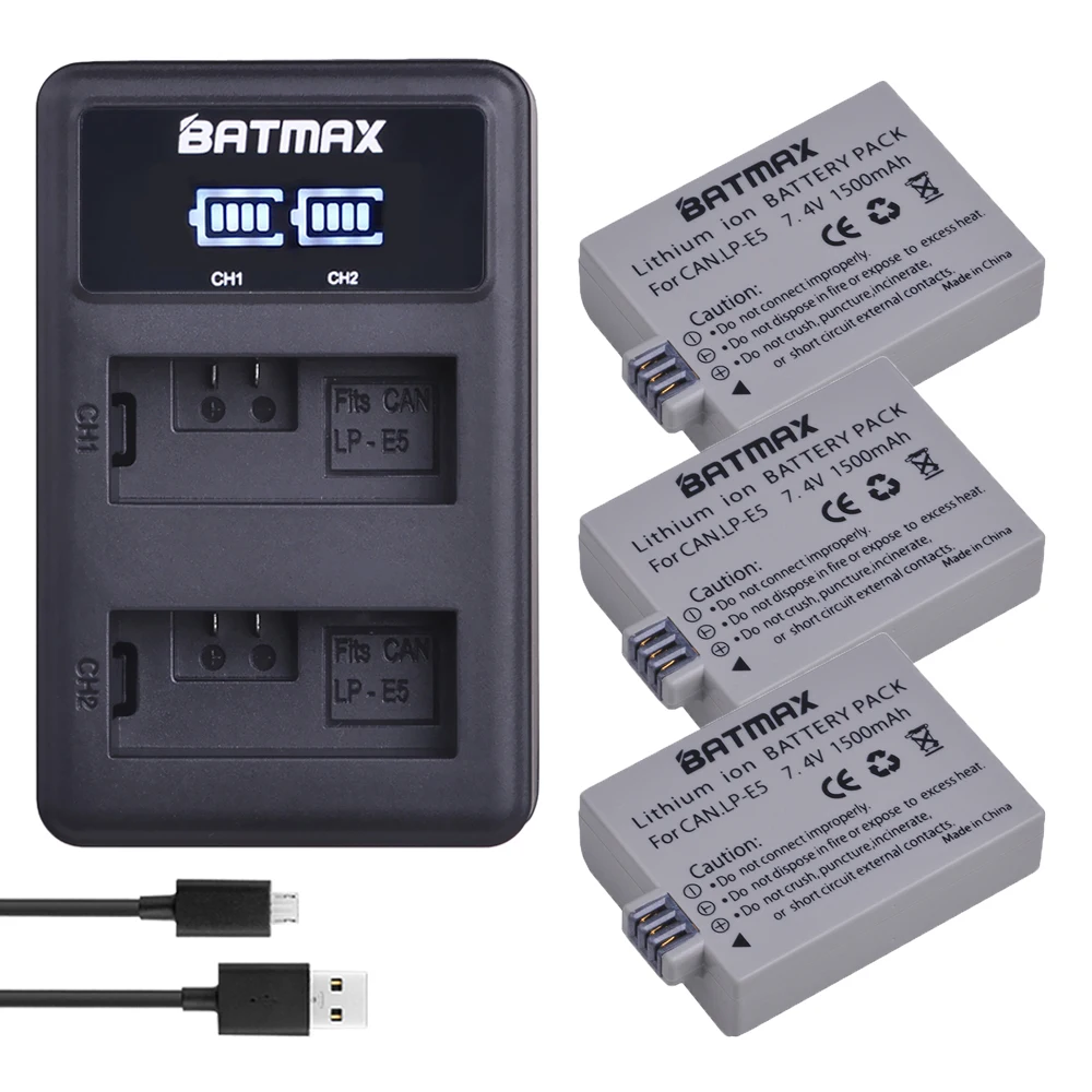 Аккумулятор для фотоаппарата Batmax 3 шт. Φ LPE5 LP E5 + двойное зарядное устройство со светодиодной подсветкой для Canon EOS 450D 500D 1000D Kiss X3 Kiss F Rebel Xsi
Аккумулятор для фотоаппарата Batmax 3 шт. Φ LPE5 LP E5 + двойное зарядное устройство со светодиодной подсветкой для Canon EOS 450D 500D 1000D Kiss X3 Kiss F Rebel Xsi