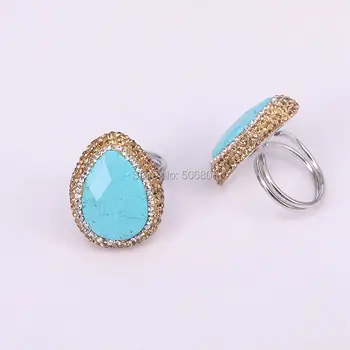10PCS Water Drop Shape Blue Howlite blue stone Gold Color Band Ring Crystal Rhinestone Pave Zircons Fashion Jewelry ZYZ159-0232
10PCS Water Drop Shape Blue Howlite blue stone Gold Color Band Ring Crystal Rhinestone Pave Zircons Fashion Jewelry ZYZ159-0232