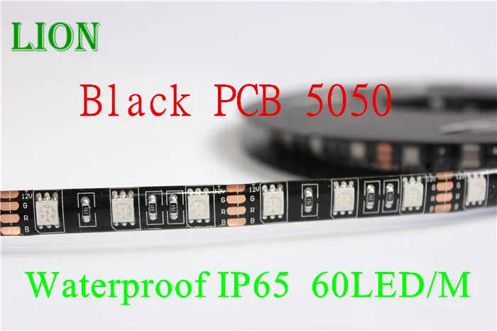 DC12V Black PCB LED Strip 5050, 60 leds/m Black PCB Board waterproof strip light,5m/lot Warm White ,White,Blue,Green,Red,RGB
DC12V Black PCB LED Strip 5050, 60 leds/m Black PCB Board waterproof strip light,5m/lot Warm White ,White,Blue,Green,Red,RGB