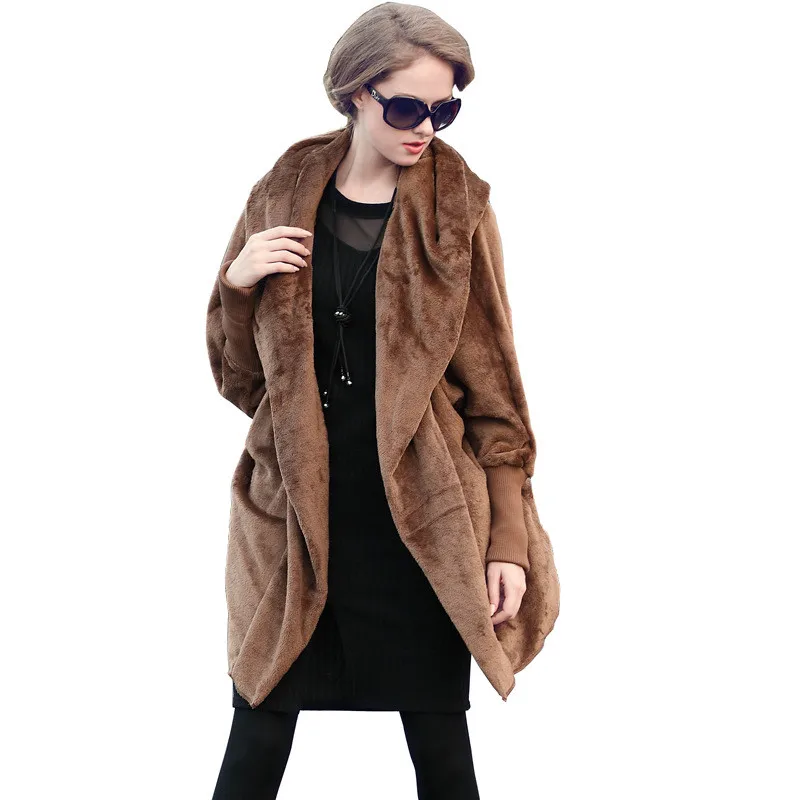 2019 New Large size Both sides Flannel cloak coat women Thicken Long sleeve Hooded jacket female Casual Keep warm Outerwear G527
2019 New Large size Both sides Flannel cloak coat women Thicken Long sleeve Hooded jacket female Casual Keep warm Outerwear G527
