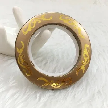 

50PCS new designs double curtain rod wholesale / curtain eyelet rings fo 45mmx75mm Roman Art gold curtain pole rings/blind rings
