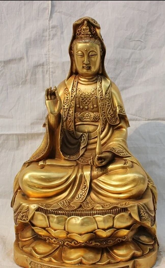 xd 002141 15" Chinese Brass Lotus Pot Kwan-yin GuanYin Buddha Goddess Bodhisattva Statue
xd 002141 15" Chinese Brass Lotus Pot Kwan-yin GuanYin Buddha Goddess Bodhisattva Statue