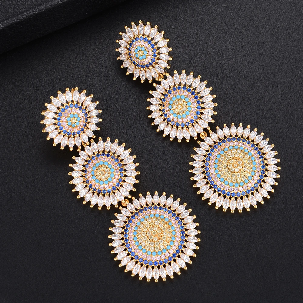 GODKI 72mm Luxury Round Geometry Multicolor Mirco Cubic Zirconia Setting Women Engagenet Wedding Earring Fashion High Jewelry
GODKI 72mm Luxury Round Geometry Multicolor Mirco Cubic Zirconia Setting Women Engagenet Wedding Earring Fashion High Jewelry