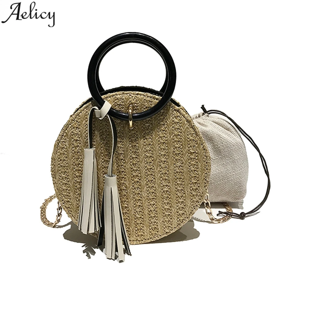 Aelicy Women 2pcs Solid Round Handbags Straw Weaving Circle Crossbody Bag Ladies Shoulder Bag Retro Versatile Messenger Bag
Aelicy Women 2pcs Solid Round Handbags Straw Weaving Circle Crossbody Bag Ladies Shoulder Bag Retro Versatile Messenger Bag
