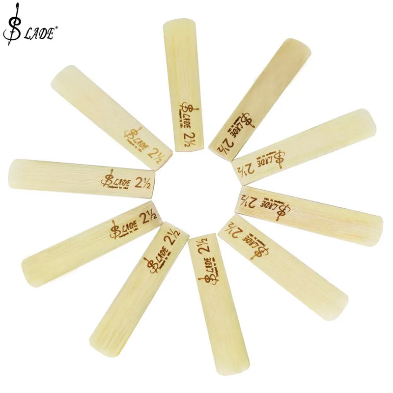 

SLADE 10 pcs/ Box High Grade Eb Alto Saxophone Reed Sax Bamboo Reeds Strength 2.5 Woodwind Instrument Accessories