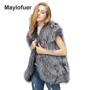 Maylofuer Real Silver Fox Fur Vest Women Natural Fox Fur Gilet Winter Regular Standard Covered Button Fur Jackets abrigo mujer
Maylofuer Real Silver Fox Fur Vest Women Natural Fox Fur Gilet Winter Regular Standard Covered Button Fur Jackets abrigo mujer