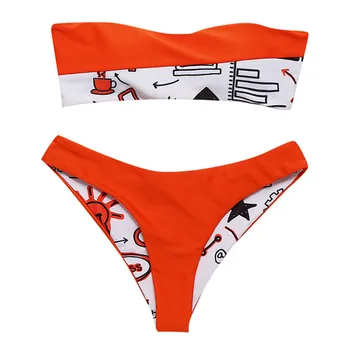Women's print split swimsuit with a strapless top backless off-shoulder Push-Up Padded Bathing Bathing Beachwear set 30fb14
Women's print split swimsuit with a strapless top backless off-shoulder Push-Up Padded Bathing Bathing Beachwear set 30fb14