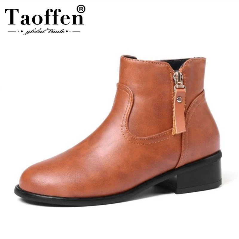 TAOFFEN Winter Keep Warm Women Ankle Boots Round Toe Solid Color Zipper Plush Shoes Daily Leisure Women Footwear Size 34-46
TAOFFEN Winter Keep Warm Women Ankle Boots Round Toe Solid Color Zipper Plush Shoes Daily Leisure Women Footwear Size 34-46