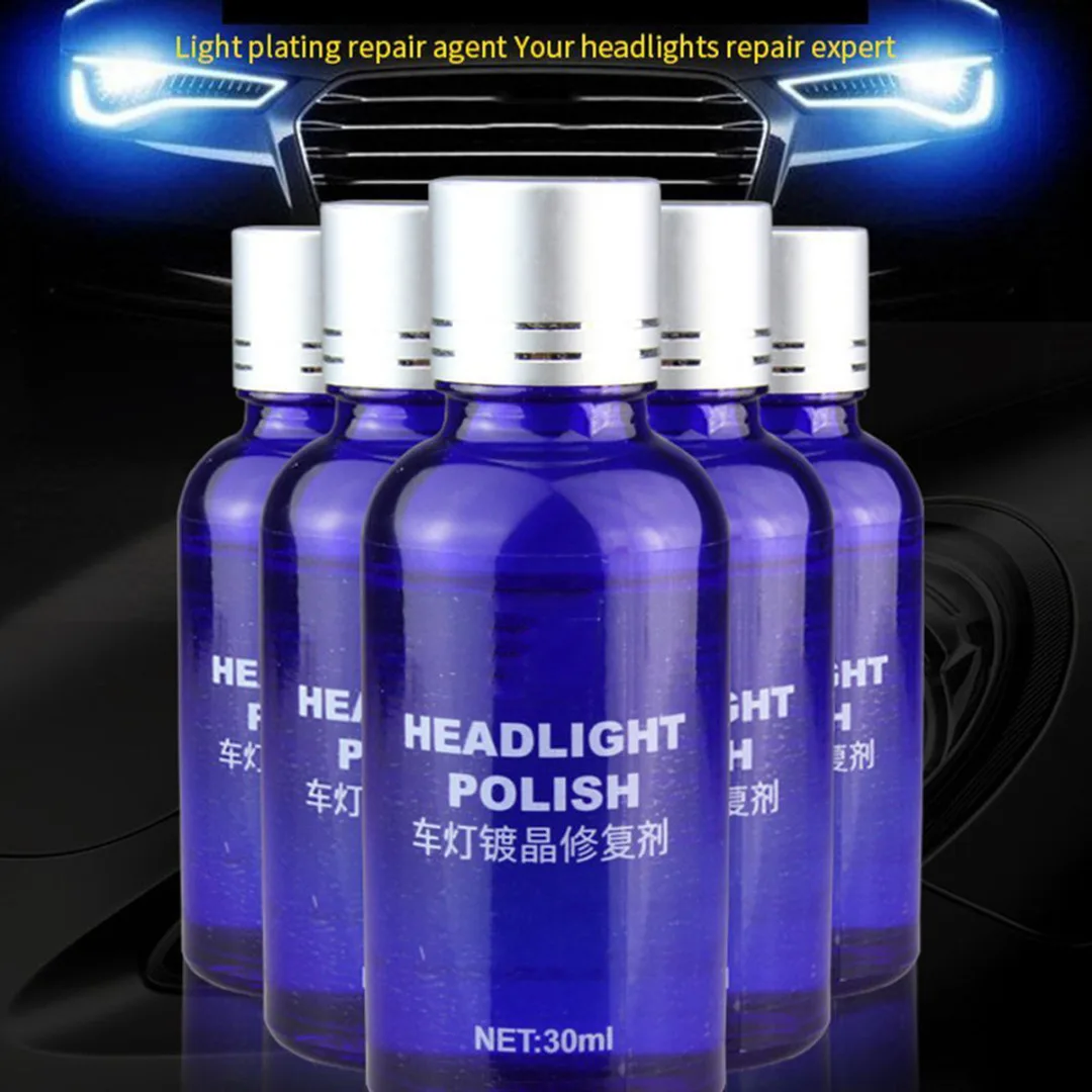 New Arrival 1 Set 30ml 9H Hardness Car Head Light Repair Super Hydrophobic Glass Coating Polish + Sponge Cloth