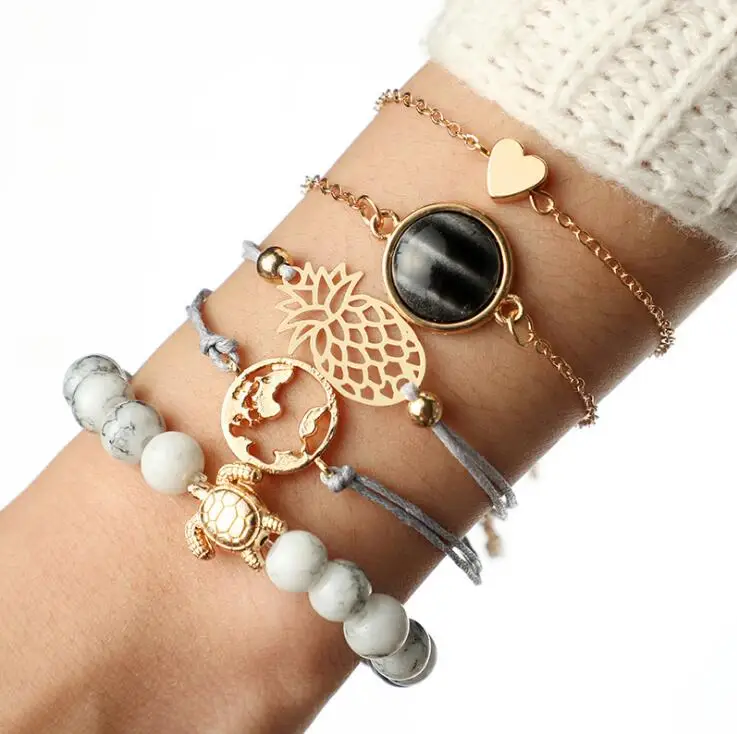 620 Personality 5pcs Set Geometric Hollow Heart Multielement Bracelet Adjustable Opening Bangle Bijoux Jewelry Gift B3169
620 Personality 5pcs Set Geometric Hollow Heart Multielement Bracelet Adjustable Opening Bangle Bijoux Jewelry Gift B3169