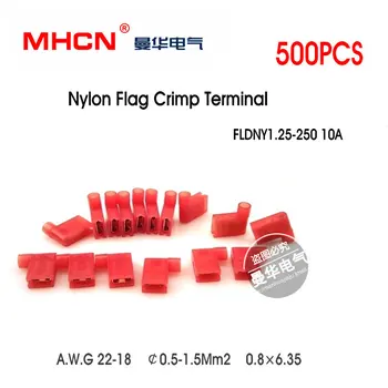 A.W.G22-18 Nylon Flag crimp Terminal Insulated Connector FLDNY1.25-250 10A 500PCS/Set
A.W.G22-18 Nylon Flag crimp Terminal Insulated Connector FLDNY1.25-250 10A 500PCS/Set